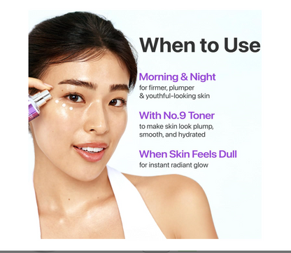 Numbuzin No.9 Essence | Nad+ Bio Lifting-Sil Essence | Lifting, Firming, Wrinkles, Fine Lines, Elasticity | Peptides, Nad+ | Aging, Dull Skin | 1.69 Fl. Oz.